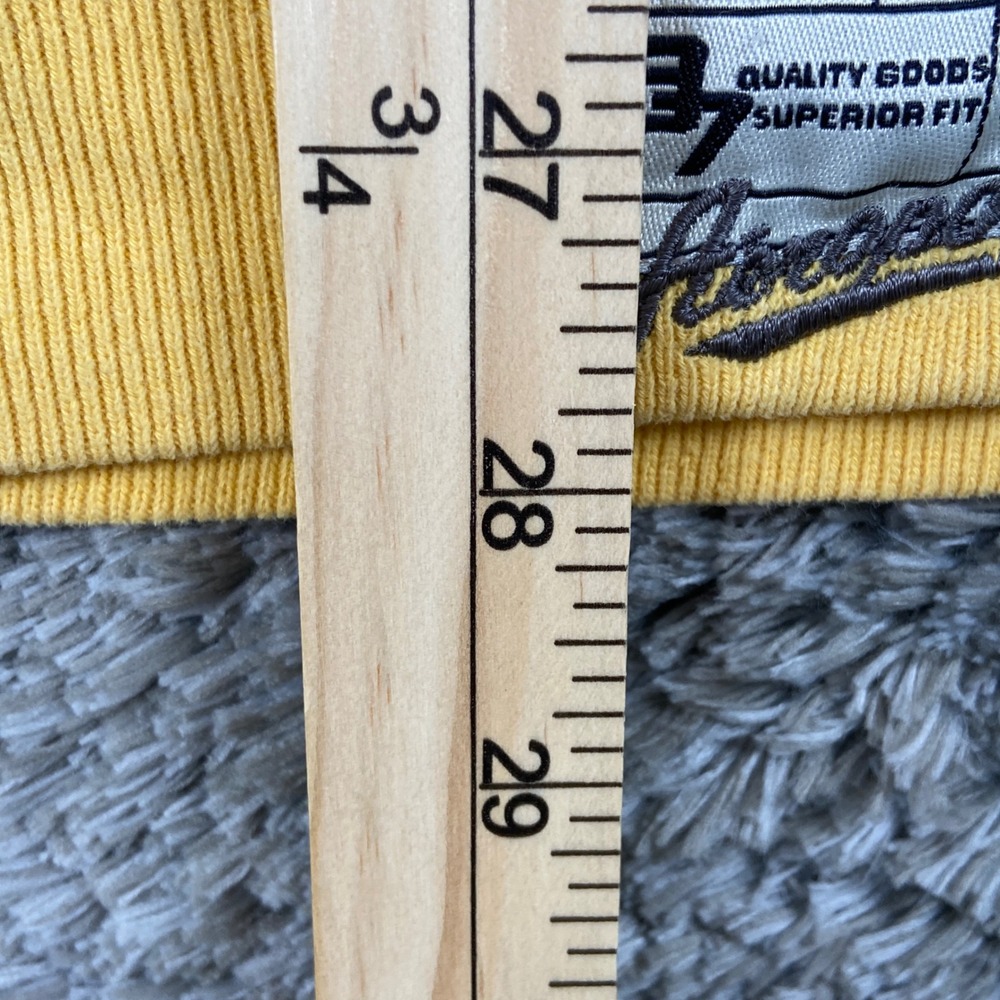 Vintage Aeropostale Hoodie Mens S Yellow Varsity Team Pullover Sweatshirt Y2k - Picture 5 of 9